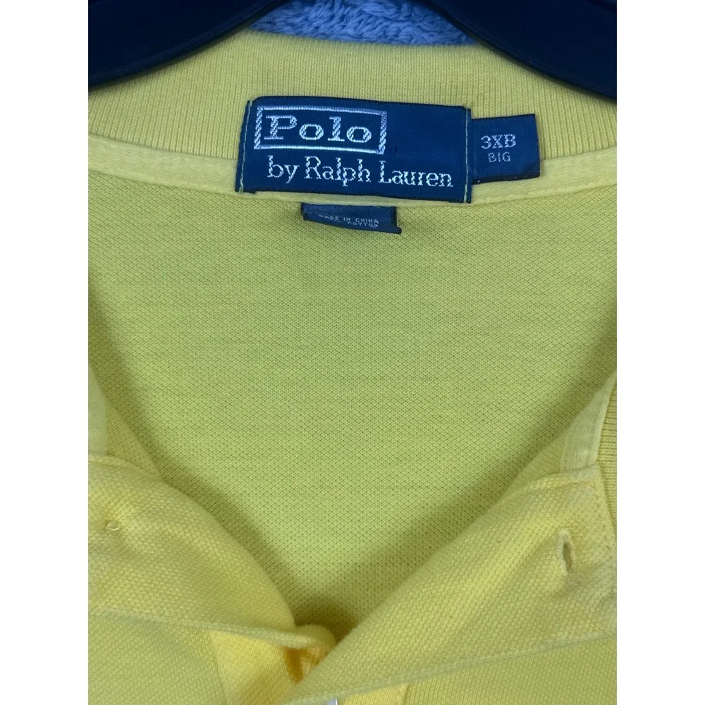 Polo Ralph Lauren Mens 3XB Yellow Short Sleeve Pony Logo Pique Polo Shirt